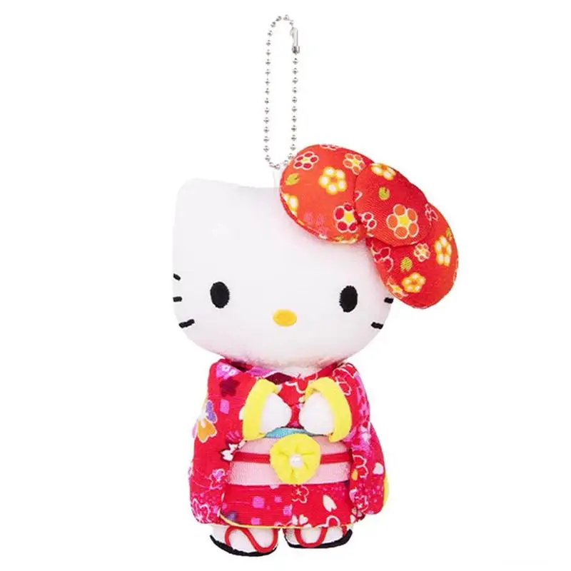 귀여운 만화 카와이 축제 기모노 Sanrio Kuromi 마이 멜로디 Cinnamoroll Hellokitty 봉제 인형 키 체인 가방 펜던트 장난감 선물