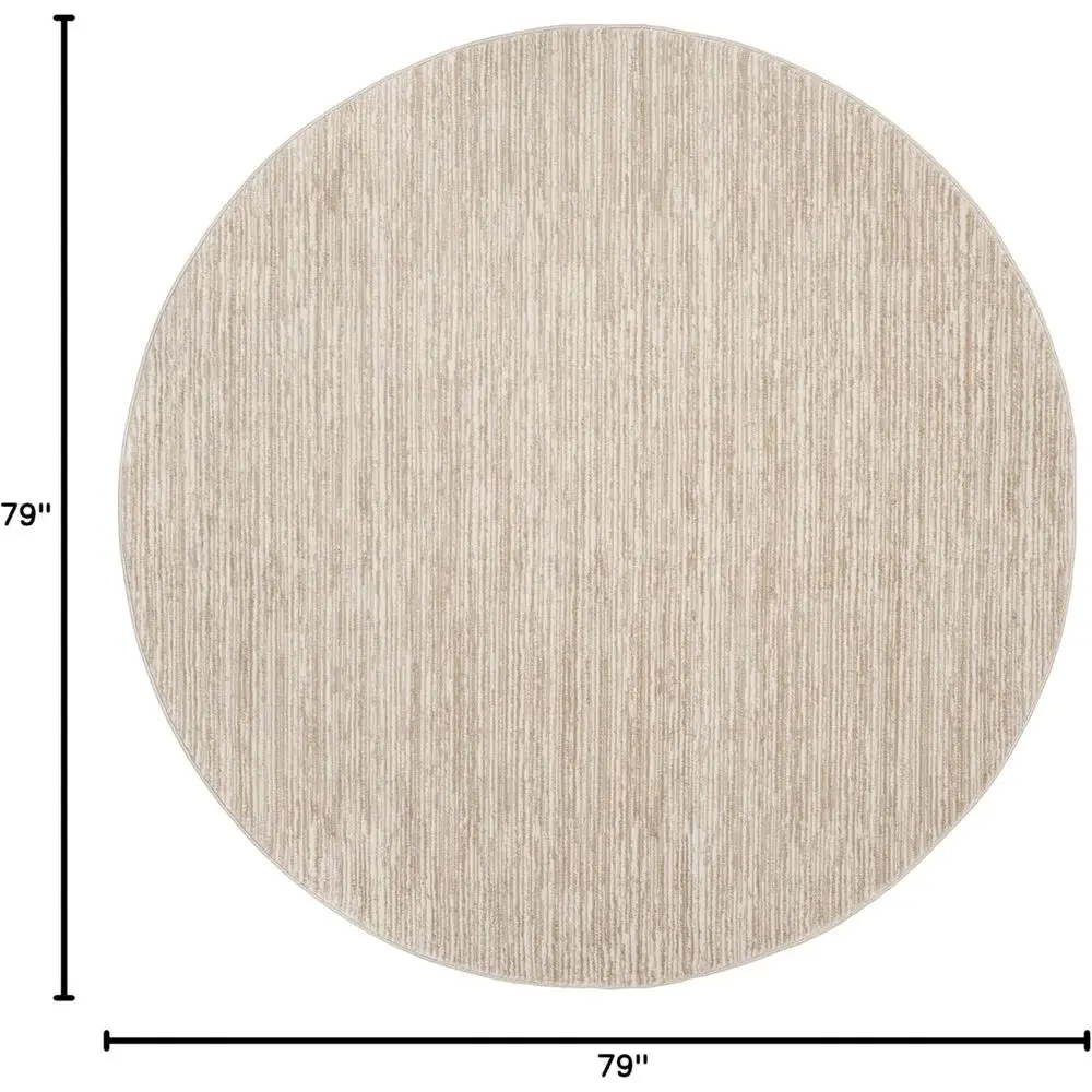 Cream 6'7 Ombre Round Rug - Non-Shedding, Easy Clean, Perfect for Living, Bedroom, Dining