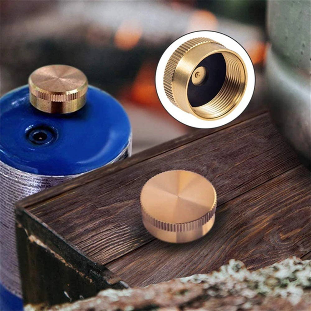 Solid Brass Refill 1 Pound Propane Gas Cylinder Gas Cylinder Joint Protect Seal Cover Outdoor Stove Sealed Cap Propane Tank Cap