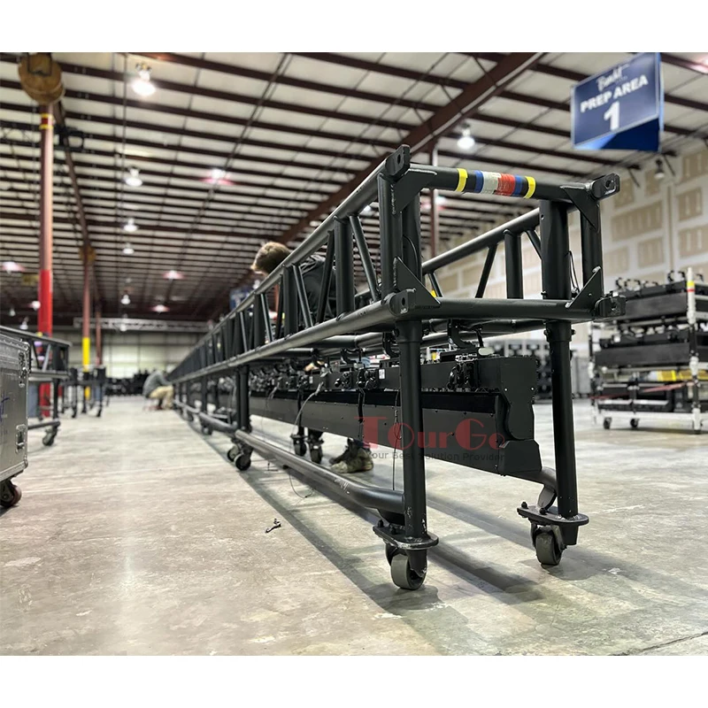 Custom Size Pre Rigging Trussing System Extended Telescopic Legs LED Screen Moving Head Lights PRT Pre Rig Truss