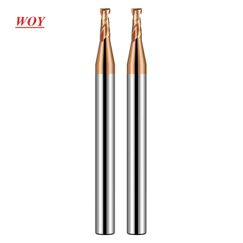 

WOY HRC55 2-Flute Tungsten Steel Carbide Decimal Point Nano Coating Flat Bottom Endmill CNC Mechanical Milling Cutter Tools