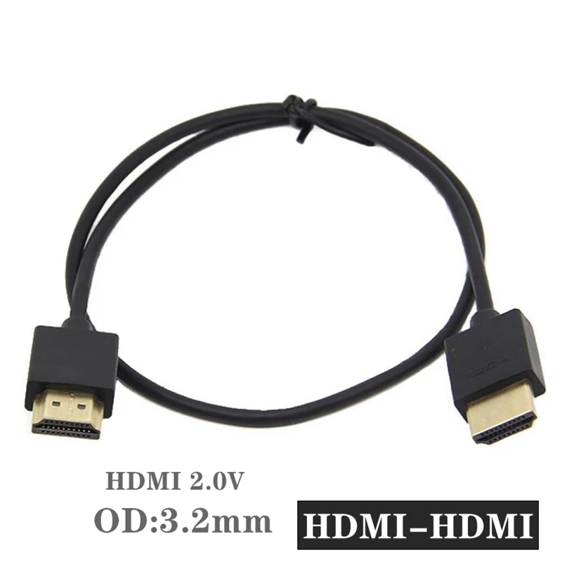 Cable Super suave Micro HDMI a Mini HDMI, Compatible con Mini HDMI, Ultra delgado, 4k, 60hz, portátil, corto y delgado, 3,2 en espiral, OD 2,0mm