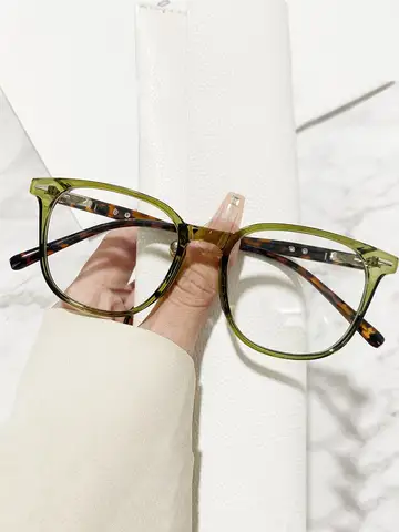 Vintage White Square Blue Light Blocking Glasses Women Optical Computer Gaming Big Frame Luxury Eyeglasses PC Thick Eyewear