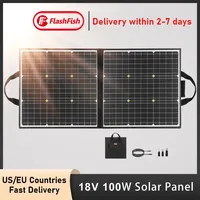 100W 18V Portable Solar Panel 5V USB Foldable Solar Cell Battery Charger Monocrystalline Outdoor Power Supply RV Solar System