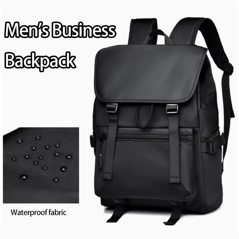 حقيبة ظهر رجال الأعمال خفيفة الوزن مقاومة للماء مقاس 15.6 بوصة للكمبيوتر المحمول حقيبة ظهر برباط للرجال بسعة كبيرة #1