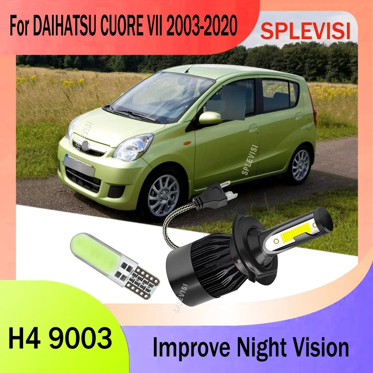 H4 9003 LED 60W White Headlamp White Lights - Prevent Glare for Oncoming Traffic For DAIHATSU CUORE VII 2003 2004 2005 2006-2020