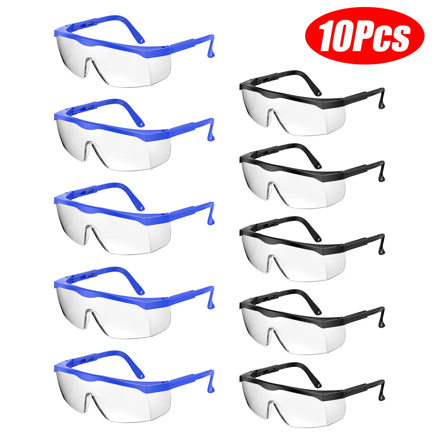 Safety Glasses Clear Anti-Fog Goggles Protective Eyeglasses Industrial Work Lab ANSI Z87 Approved Wide-Vision Eyewear 10pack