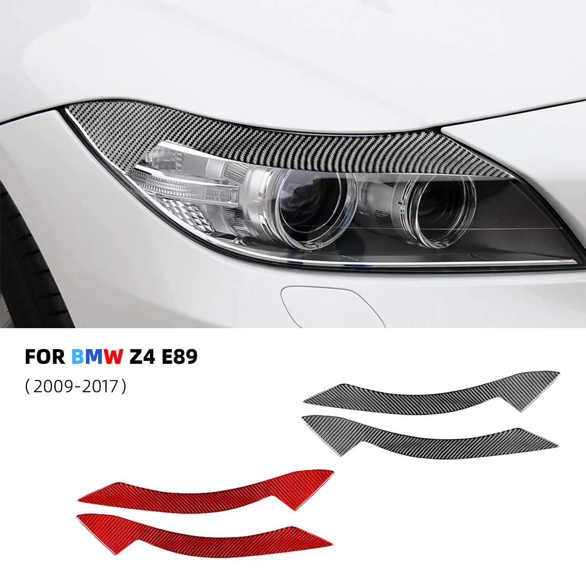 

Front Headlight Eyelid Eyebrow Cover Trim ABS Carbon Fiber Gloss Black For BMW Z4 E89 2009-2017 Car Accessories Stickers Auto