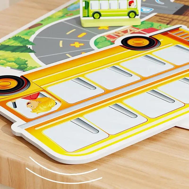 Jeu de Puzzle de Table avec Arrêt de Bus, Jouet d'Éveil pour Enfant, Addition et Soustraction, Enseignante, Fille