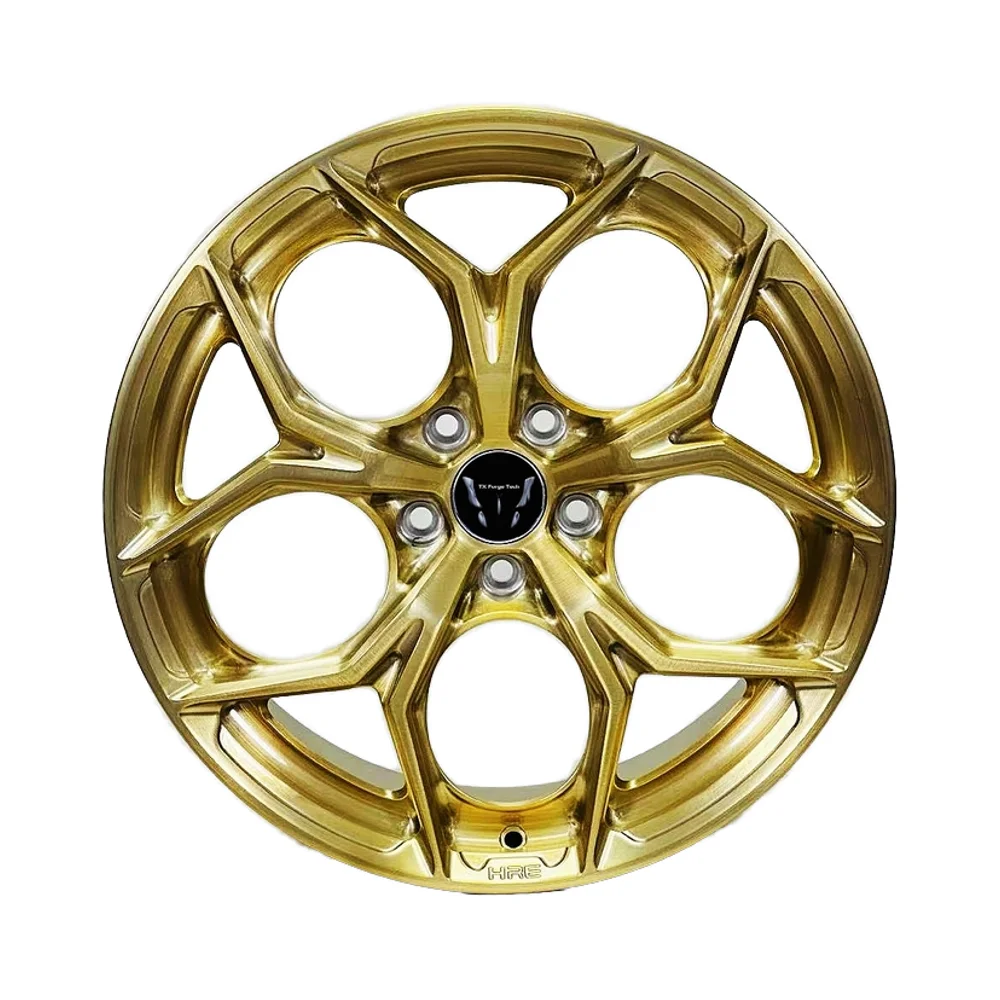 

Source Factory Custom Aluminum Alloy Rims Modified Hub 18 19 20 21 Inch Golden Forged Wheels