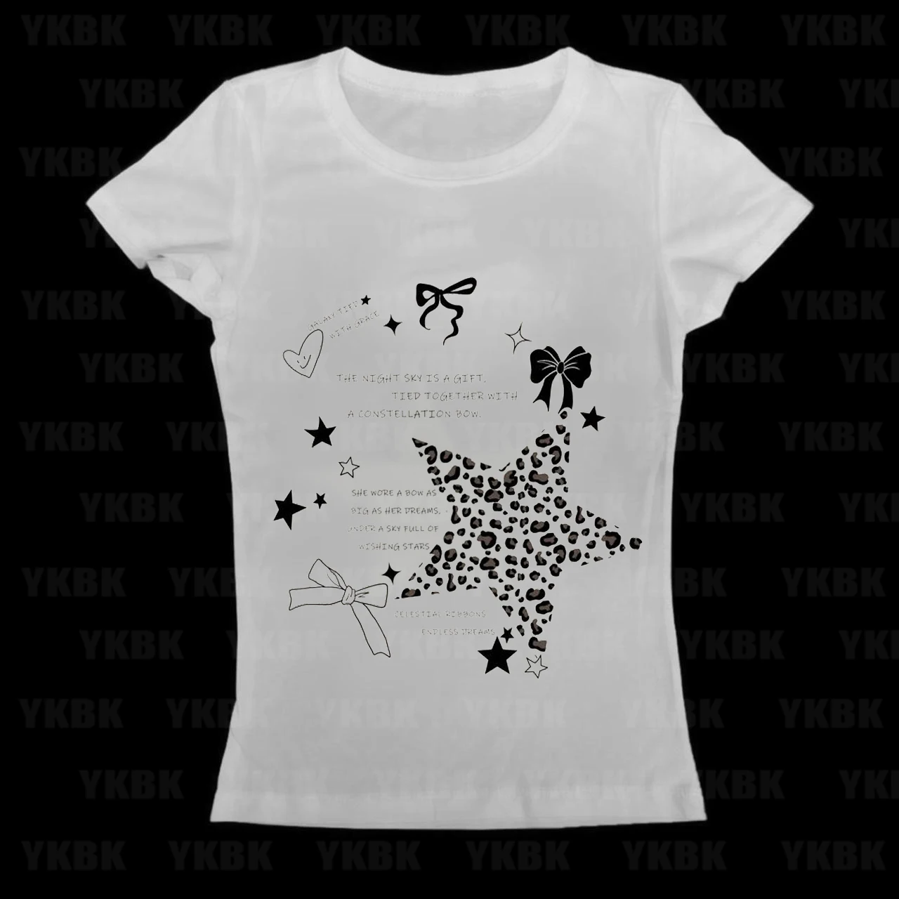 Star Cute Printing Fashion 90s Short Sleeve Women Clothing Summer Pretty Print Tshirt Nice Tee Top Graphic T-shirt