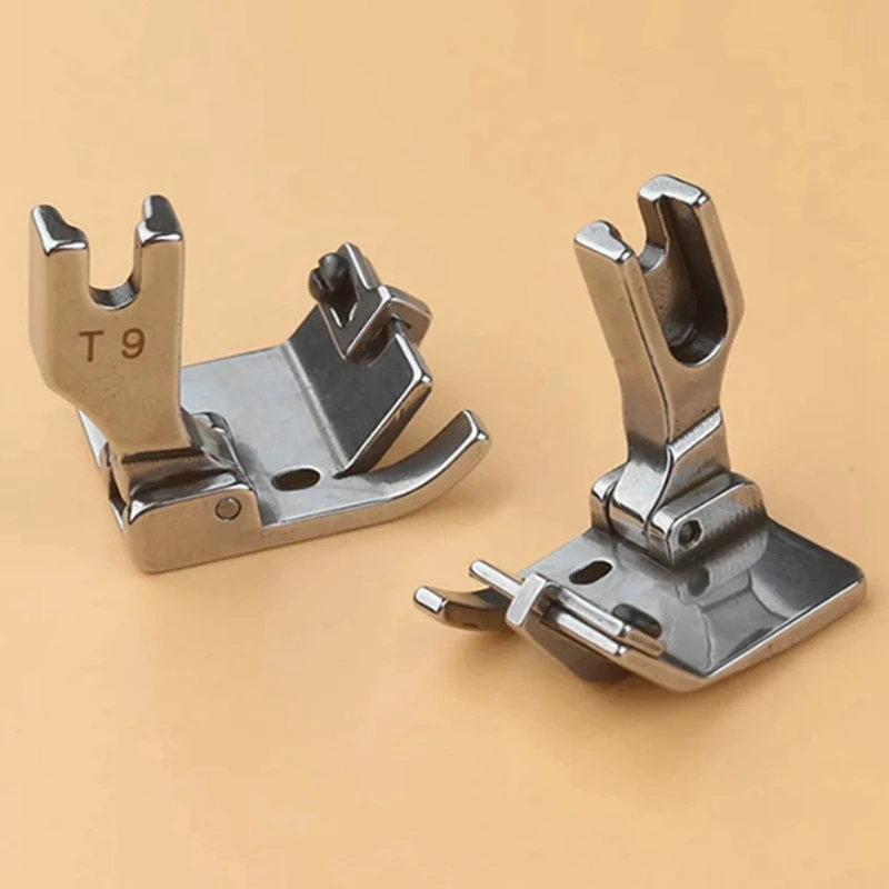2 PCS T9 Universal Presser Foot Adjustable Hemming Steel Hemming 3-In-1 Multifunctional Sewing Machine Presser Foot