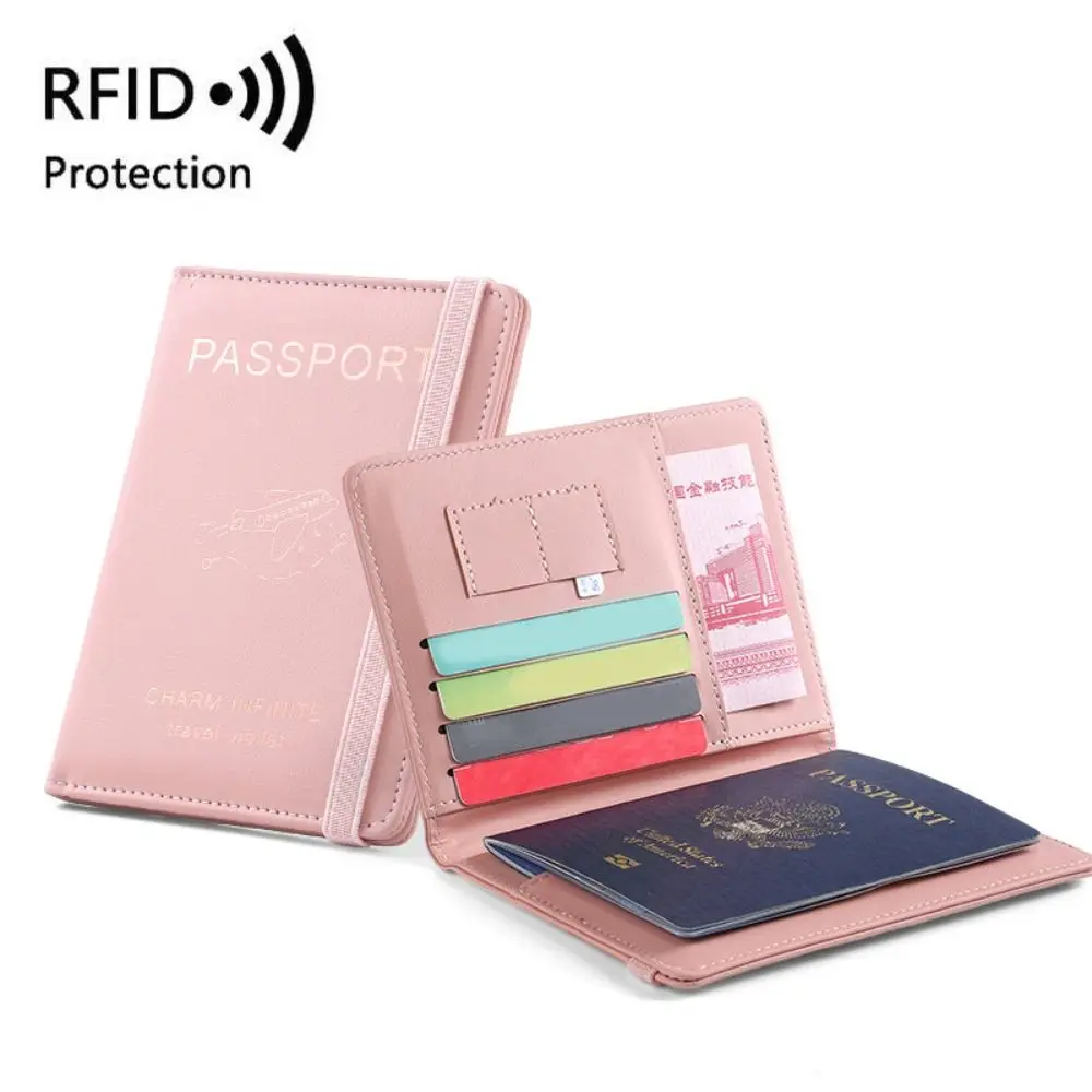 Women Men Multi-Function Ultra-thin PU Leather Passport Holder Credit ID Card Wallet Passport Protector RFID Passport Cove