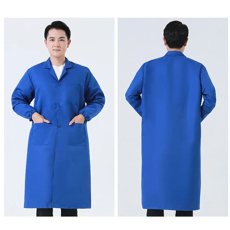 Veste anti-poussière unisexe à manches longues pour hommes et femmes, manteau de travail, couverture anti-poussière, robe de manteau longue, gardien d'entrepôt, éleveur, assurance travail, nouveau, 2024