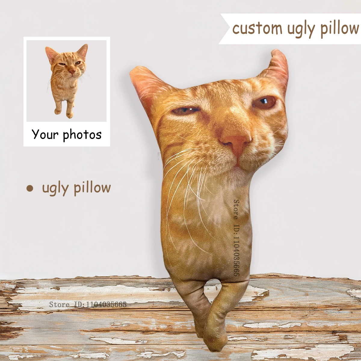 Custom 3D Animal Shape Ugly Pillows,Personalized 3D Human Head Photo Portrait Pillow,Funny Custom Pet Dog Cat Weird Pillow