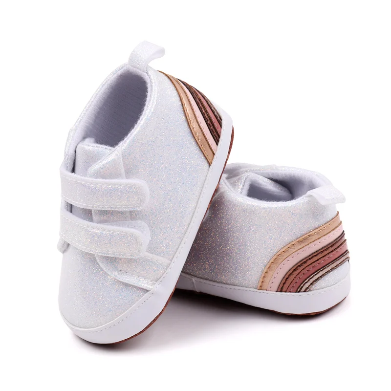 Bayi perempuan Premium sepatu bayi flat PU sepatu Crib jalan pertama untuk Festival Baby Shower