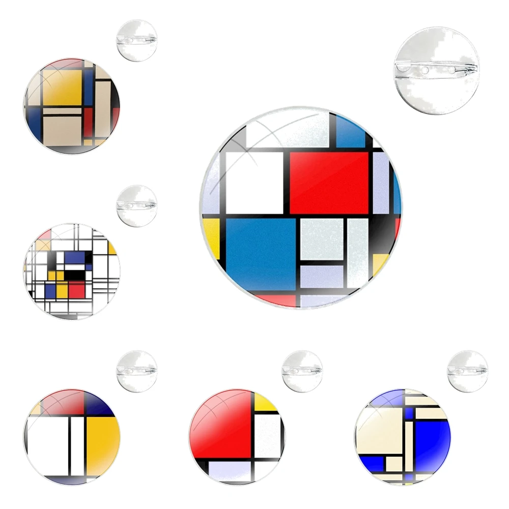 mondrian mondrian Painted Badge Brooch Pin Accessories For Clothes Backpack Decoration gift