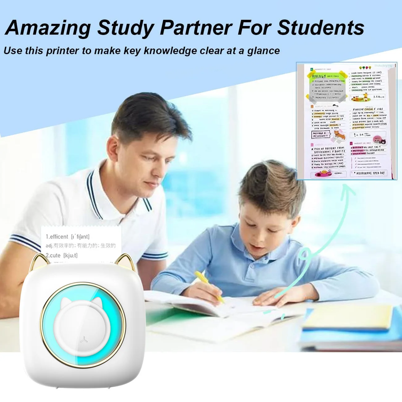 200dpi Mini Portable Thermal Printer Mobile Phone Android IOS Wireless BT Connect Printers Photo Lable