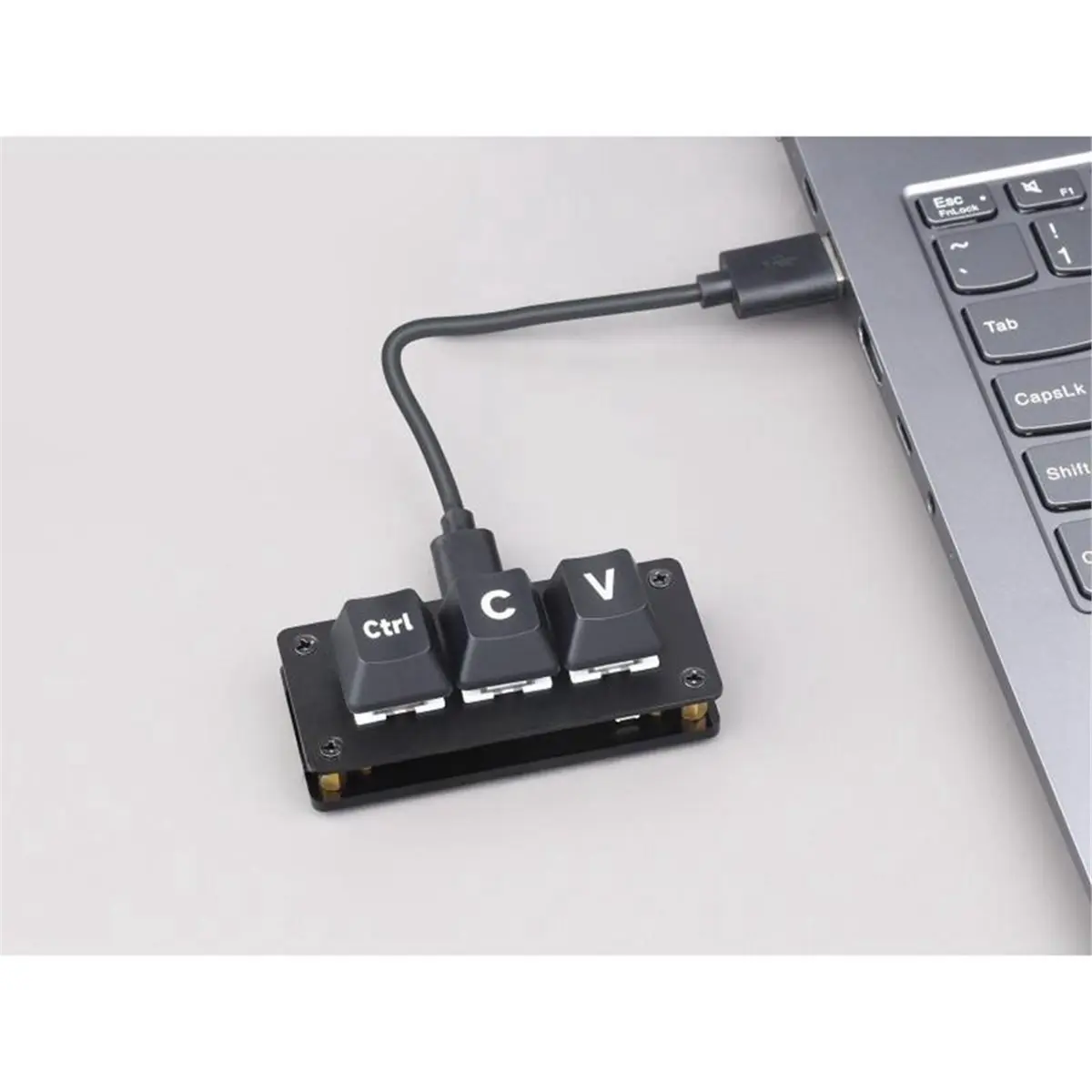 RP2040 3-Key Programmable Shortcut Keyboard, Ctrl C/V Macro Pad for Programmers, Plug-and-Play