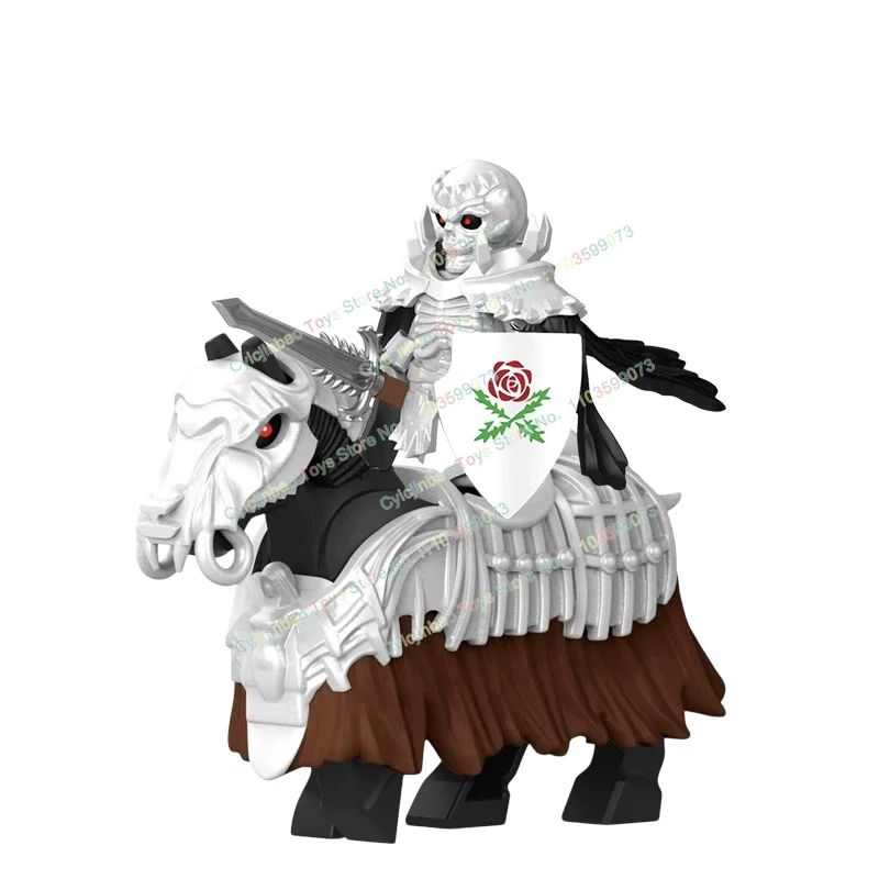 Gioco Anime Black Armor War Horse Building Blocks Rose Shields Spada Accessori Action Figures Modelli Bambini per giocattoli GP105-108