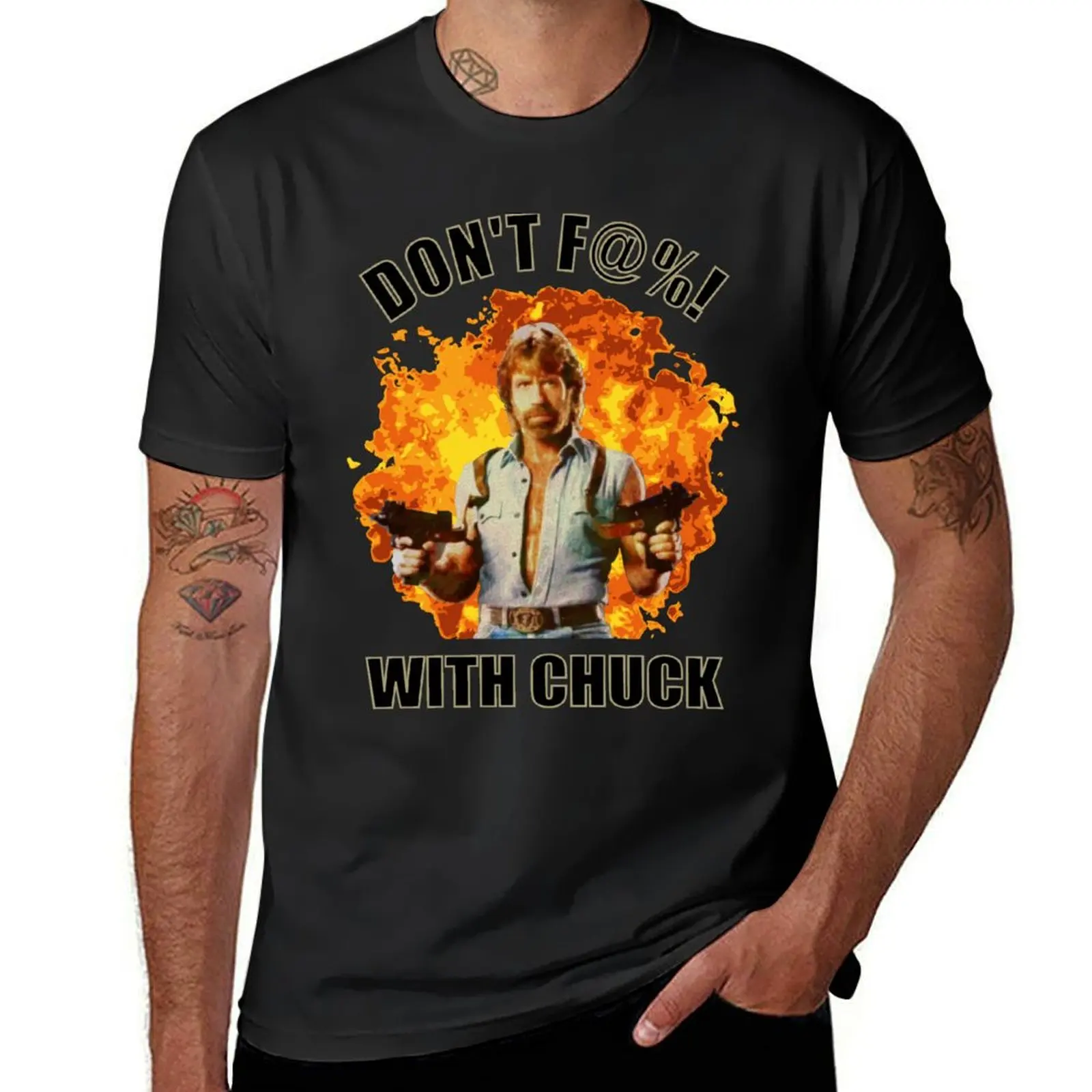 Don't F@%! With Chuck Norris T-Shirt summer clothes Aesthetic clothing Short sleeve tee men t shirt