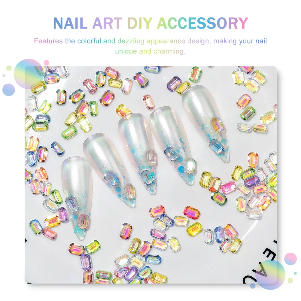 

2 Boxes Nail Art Diamond Decor Colorful Manicure Diy Ornament Small Nail Resin Craft Sparkling Design Accessory Tool
