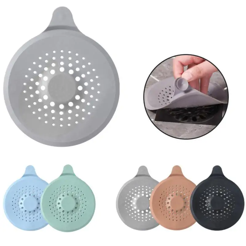 Anti-clogging Sink Block Foreign Matter Suction Cup Design Square Round 10 Colors Filter Debris Silicone Floor Drain Sink Filter