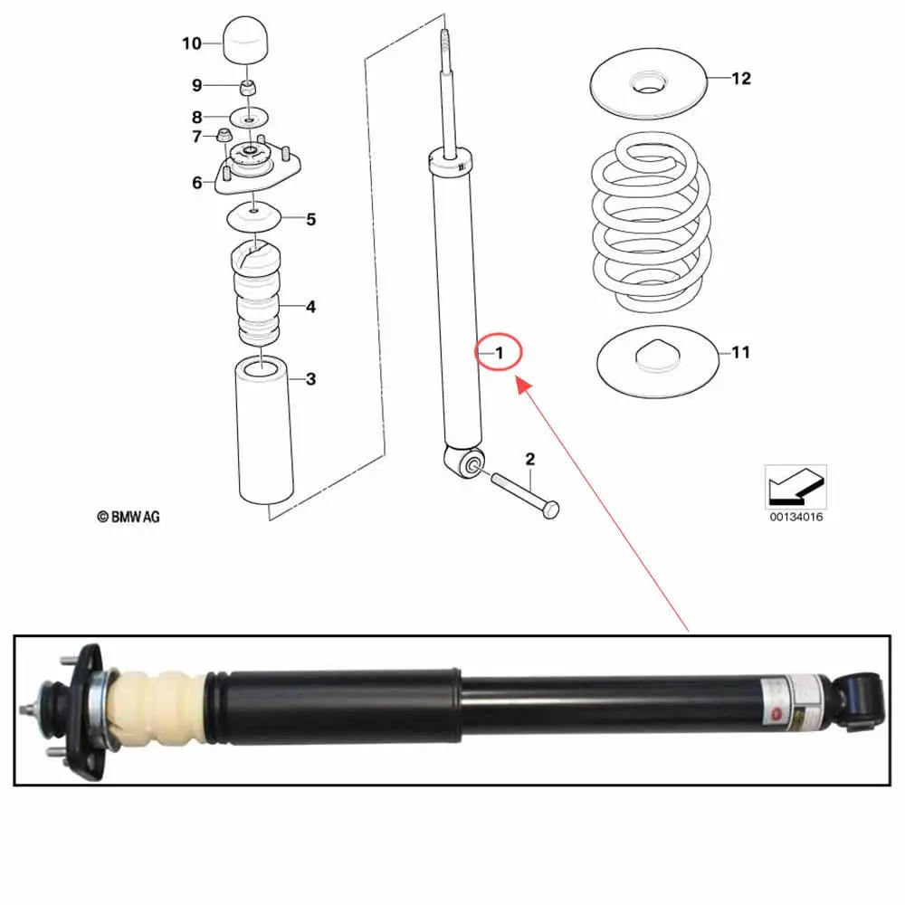 1x Rear Shock Absorber Assembly Without EDC For BMW X3 E83 2004-2010, OEM 33503451402 33503451404 High-Quality Car Accessories