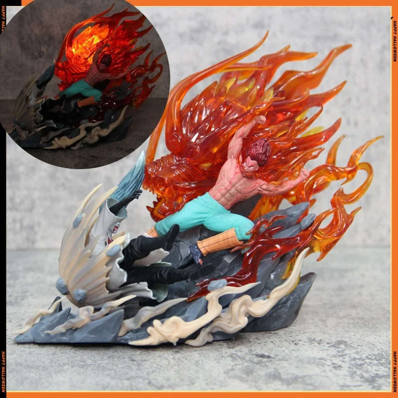 26CM Naruto Might Guy Figure Maito Gai VS Uchiha Madara GK Statue Pvc Action Figure Collectible Model Gifts for Gift Custom