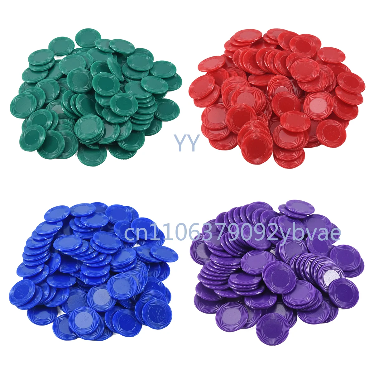 400 Pieces Plastic Poker Chips Game Chips 4 Colors Counter Card for Game Playing Counting Bingo Game Chips Card, 1 view 3