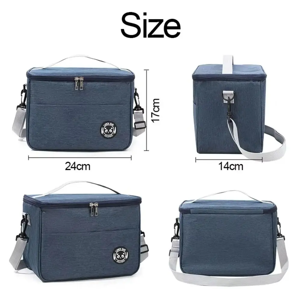 حقيبة غداء ذات سعة كبيرة مع حزام قابل للتعديل، صندوق معزول للطعام بطبقة مزدوجة، صندوق تبريد سميك قابل للطي #6