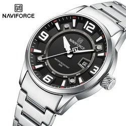 NAVIFORCE 2024 orologio da lavoro da uomo di marca cinturino in acciaio inossidabile Sport orologio da polso impermeabile al quarzo luminoso di lusso