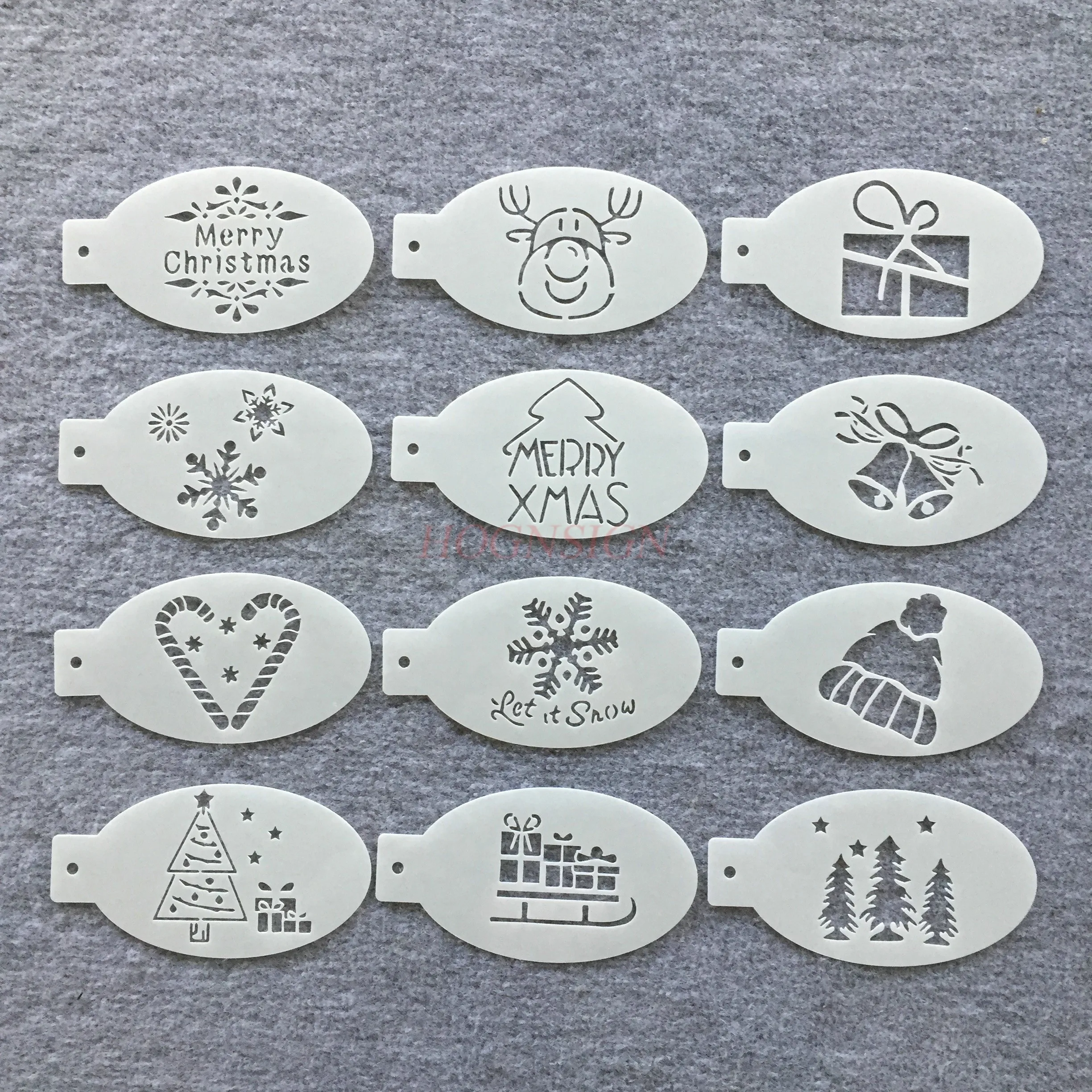 

1pcs New Christmas Painting Facial Spray Painting Hollow Tattoo Painting Holiday Template Ruler Pattern Painting Ruler