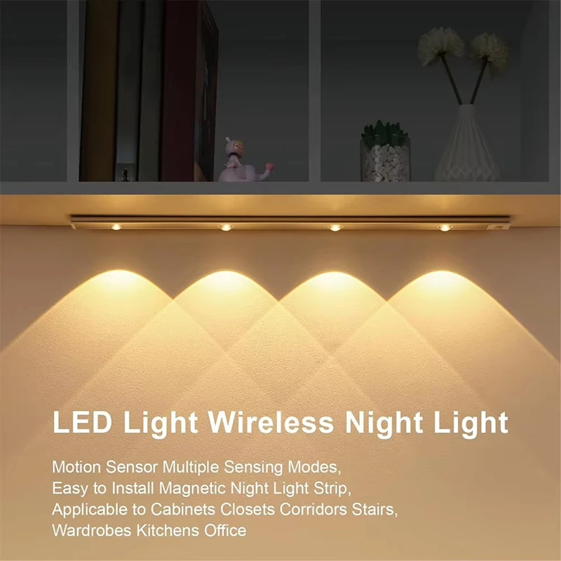 

Under Cabinet Light LED Motion Sensor Light 3 Color Dimmable Wireless Under Counter Light Dimming Hill Light For Kitchen