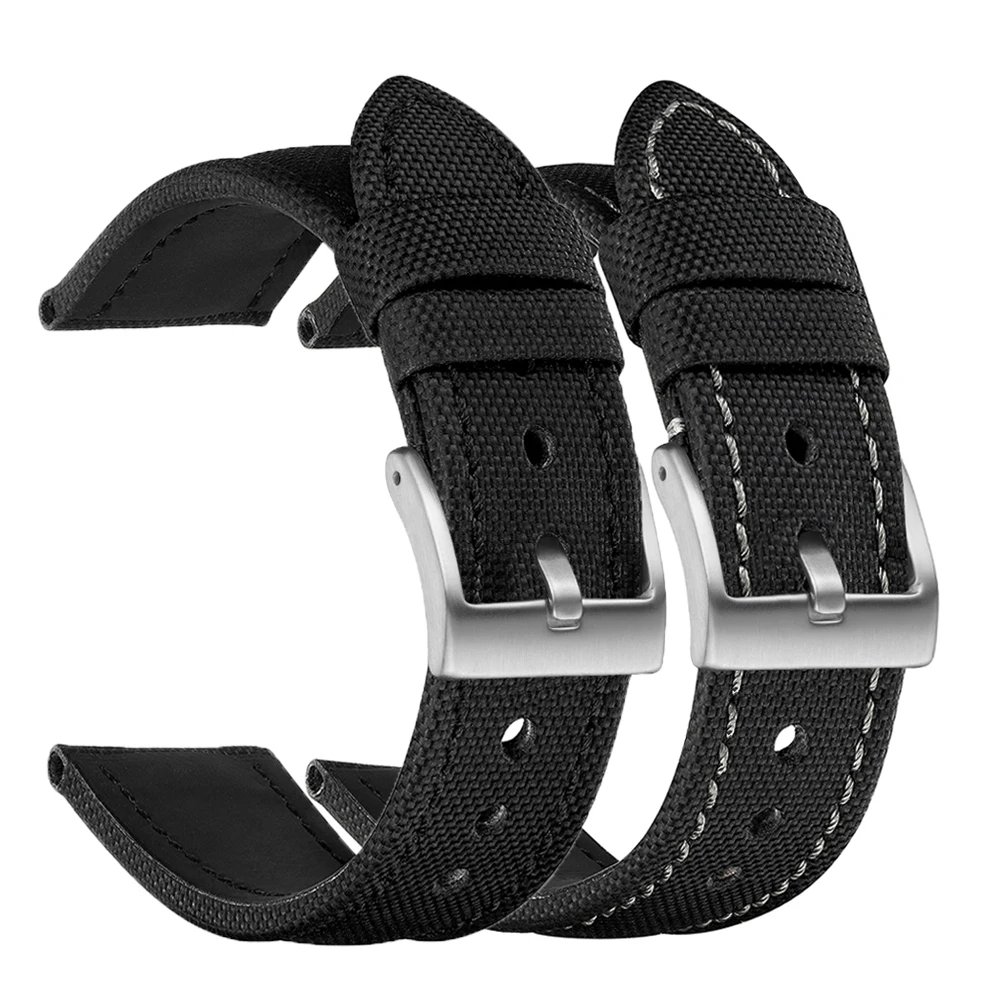 

Luxury Woven Nylon Watch Straps For Huawei 20mm 22mm 23mm Nylon+Leather Watch Bands Quality