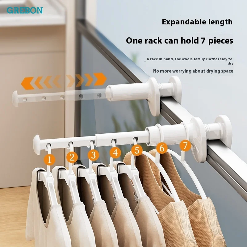 Portable Travel Extendable Clothes Drying Rack No-drill Fold Space Saving Balcony Hotel Indoor Outside The Window Clothes Hanger