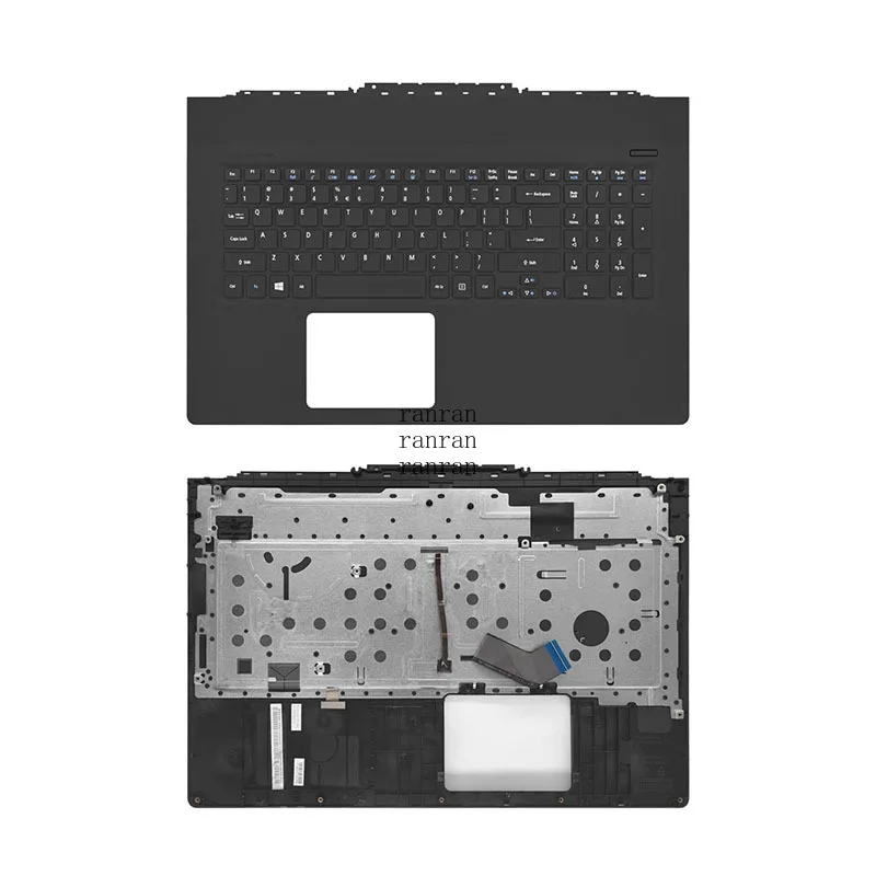 

0Palmrest Top Case Cover With US Backlight Backlit Keyboard For Acer VN7-791 VN7-791G Black Color