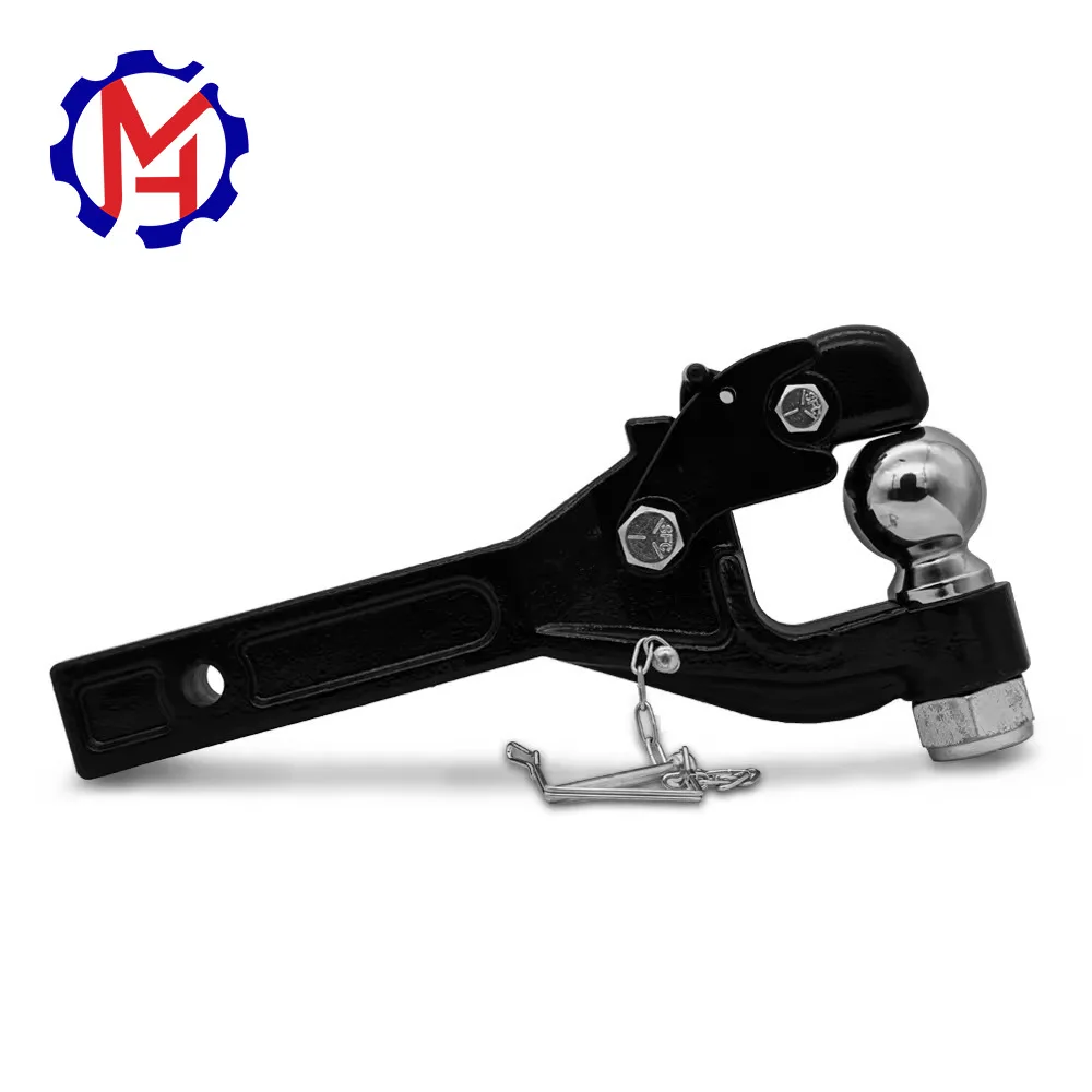 Pintle Hook with Ball Carbon Steel Forged Trailer Towing Hitch Receiver Mount Heavy Duty 10T Capacity for Truck SUV Off Road