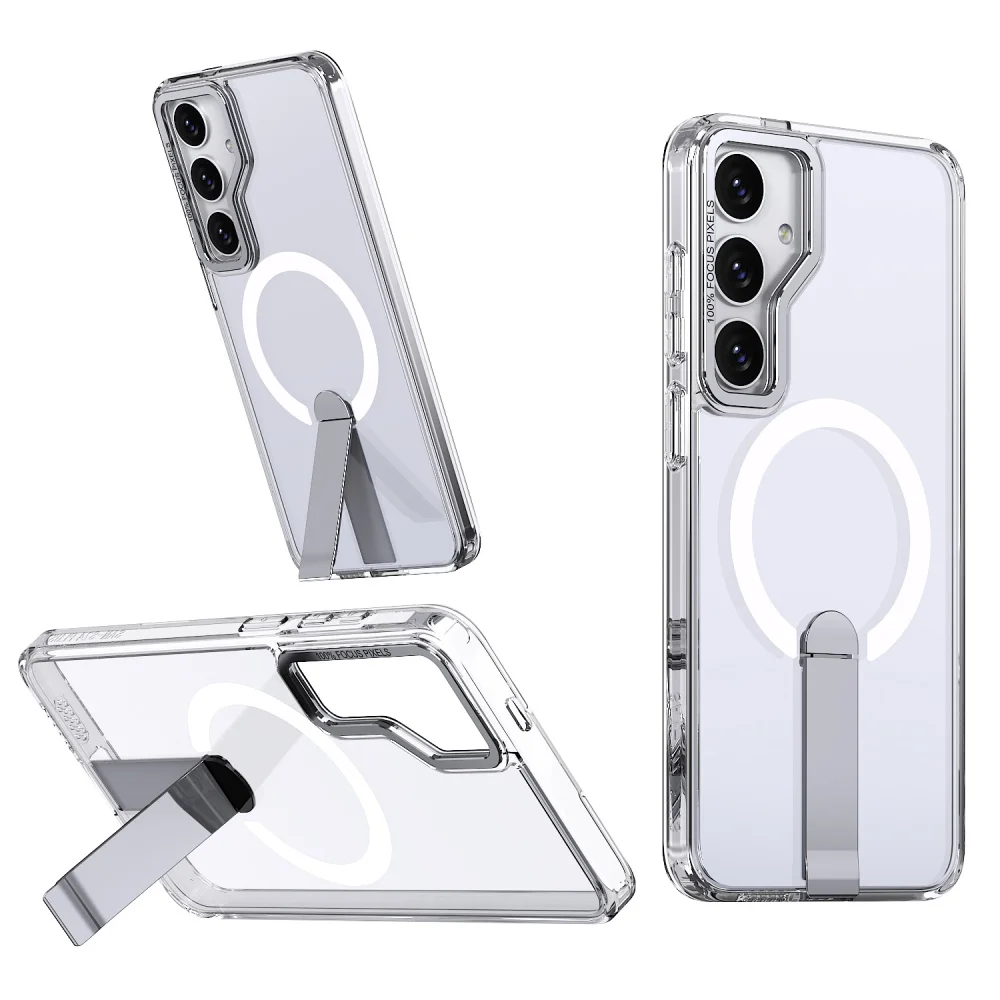 Luxuriöse MagSafe Kabellose Magnetische Ladestation Hülle für Samsung S26 S25 S24 S23 Ultra Plus S24 FE Edge Halter Transparente Abdeckung 7
