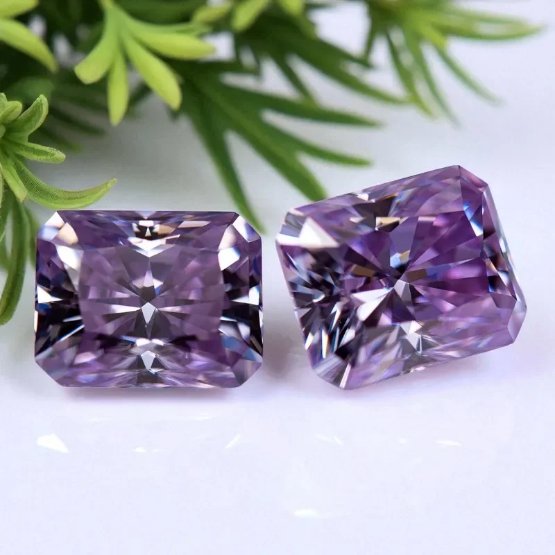 Moissanit-Stein, Radiant-Schliff, hellviolett, VVS1, loser Edelstein, Perle mit Zertifikat, bestanden bei Diamantprüfer, für Schmuckherstellung – Detail 4