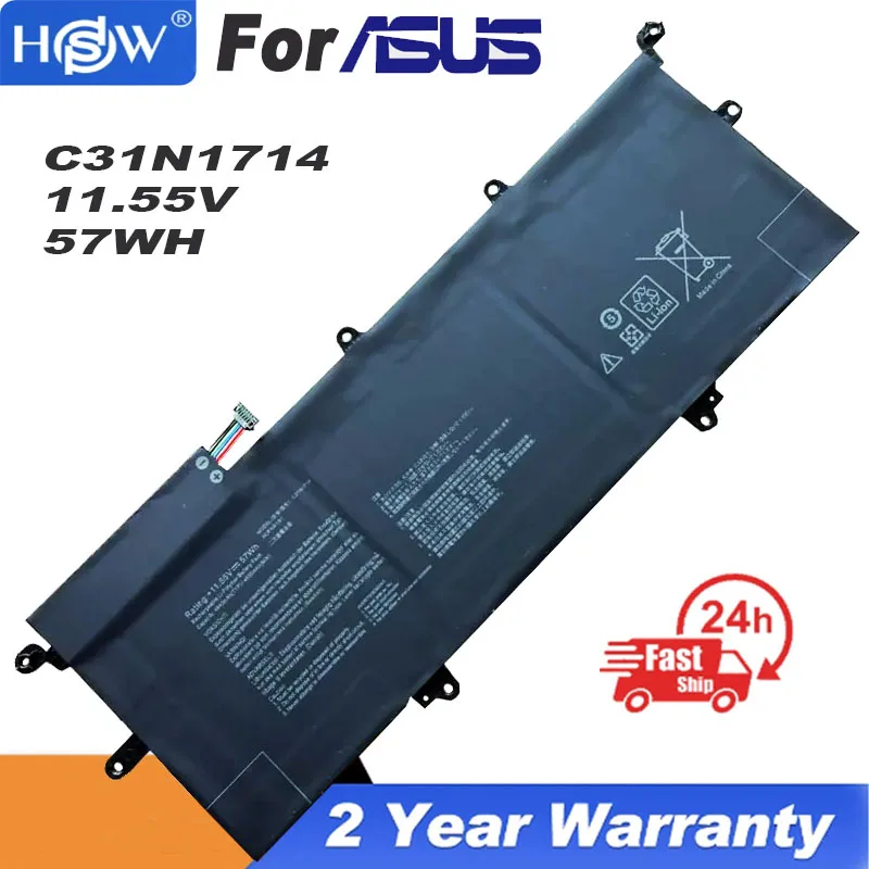 

New C31N1714 57WH Battery for ASUS ZenBook Flip 14 UX461UA UX461UN UX461FA UX461FN 2-in-1 UX461UA-E1072T E1022T E1091T C31PQC