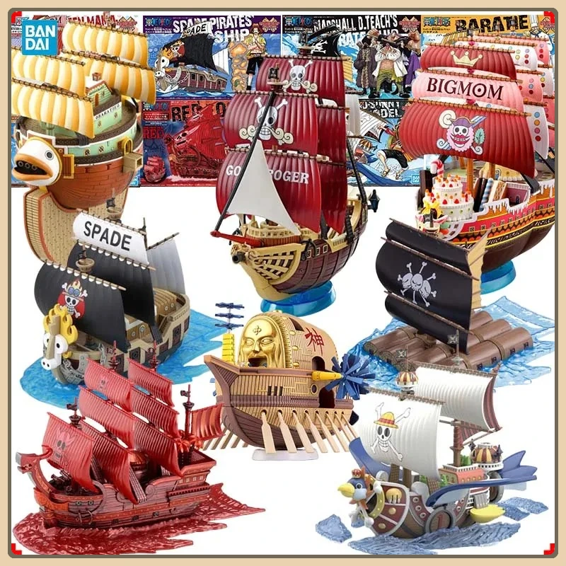 Bandai-Kit de modelo de una pieza, gran barco, fuerza roja, mil ensolarado ARK, Maxim Queen Mama Marshall, Raratie, figura de Anime, modelo de juguete