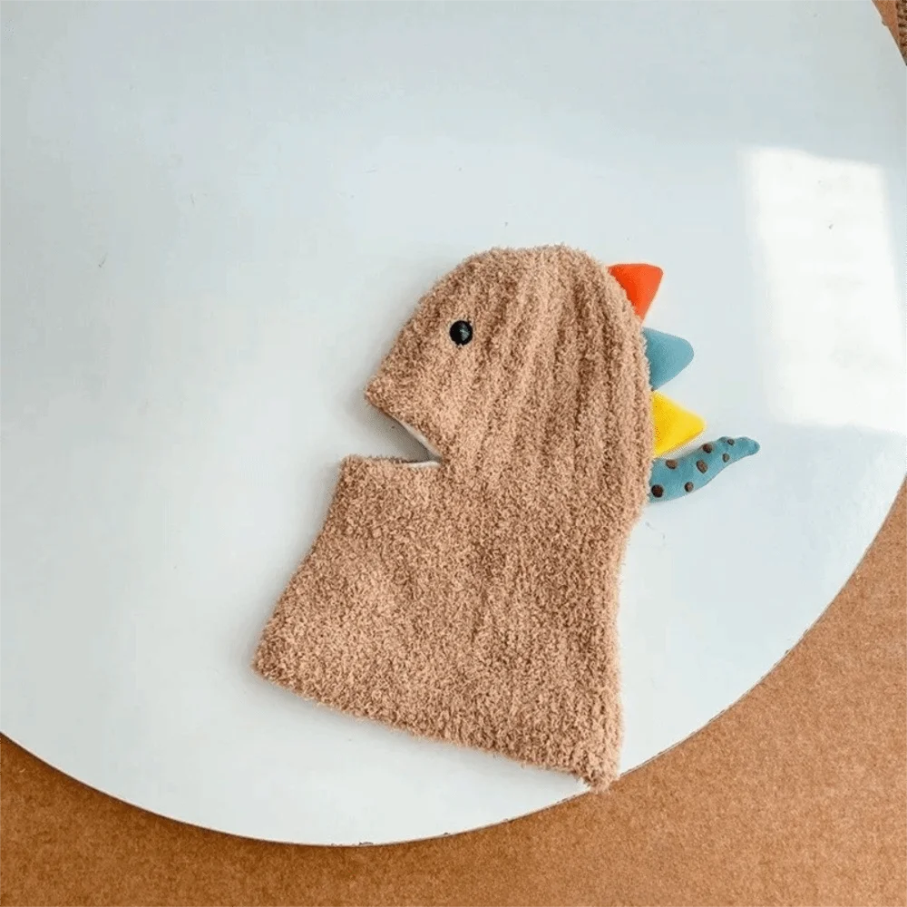 

Модная защитная шапка для ушей с милым мультяшным динозавром, ветрозащитный пуловер с защитой от холода, теплая вязаная шапка, зимняя шапка