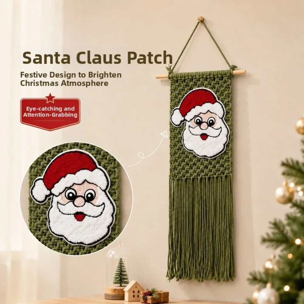 Bohemian Style Wall Decorative Tapestry Santa Claus Deer Christmas Tree Tapestry Tassel Ornament Macrame Wall Hanging