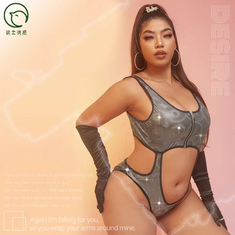 

Plus Size Women's Sexy Hollow Out See-through Linegrie Underwear Lady Stylish XXL Lingerie Bodysuit Night Club Fliter Costumes