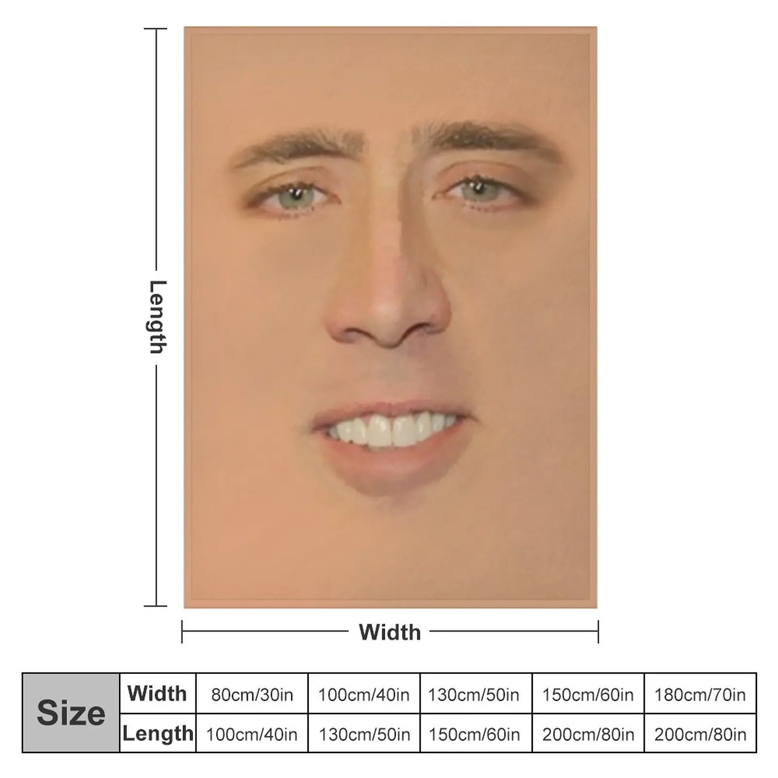 Nicolas cage Giant Face Throw Blanket Loose Blanket Blankets Sofas Of Decoration Picnic Blanket For Sofa Thin