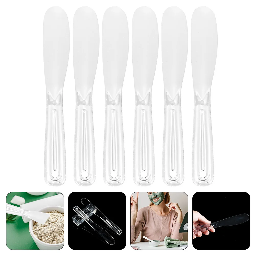 6 個のスキンケアクリームスプーン機能的なフェイスマスクスクープ簡単に掃除できるスパチュラ家庭用ホテルサロン使用メイクアップスパチュラ