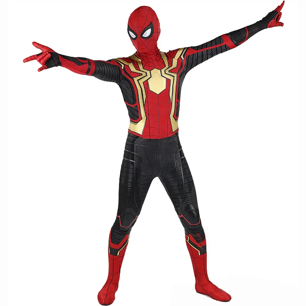 No Way Home Integrated Iron SM Cosplay Superhero Spandex Zentai Suits Spidey Bodysuit BUG Man Outfits Halloween Costume Adult - view 5