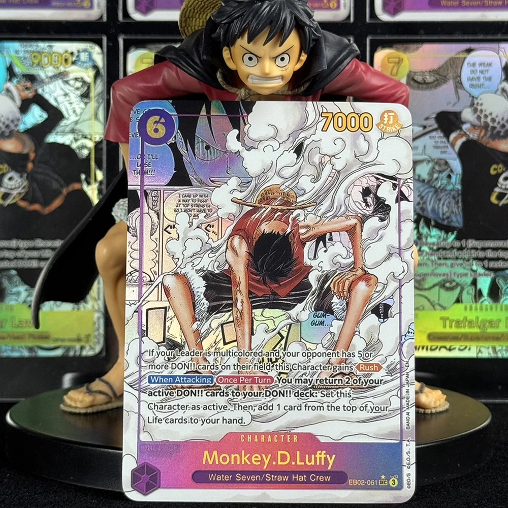 OPCG Anime Collection carte EB02 singe D Luffy OP10 Trafalgar Law SEC réfractif couleur Flash carte texturée anglais enfant cadeaux
