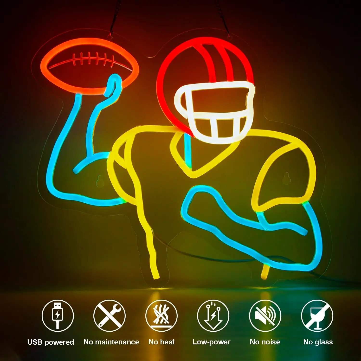 Sport Theme Neon Sign USB Powered LED Neon Light for Gym Bar Club Gaming Room Bedroom Decoration Birthday Gift Art Wall Light
